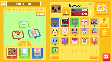 Try making teams that utilize the different characteristics of Pokémon. This is a team with two close-range Pokémon and one long-range Pokémon. The two up front take most attacks while the one in back unleashes powerful moves!